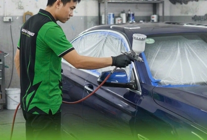 Xử lý đồng sơn cho xe tai nạn Kha Hoang Auto Service đẹp như “mới”