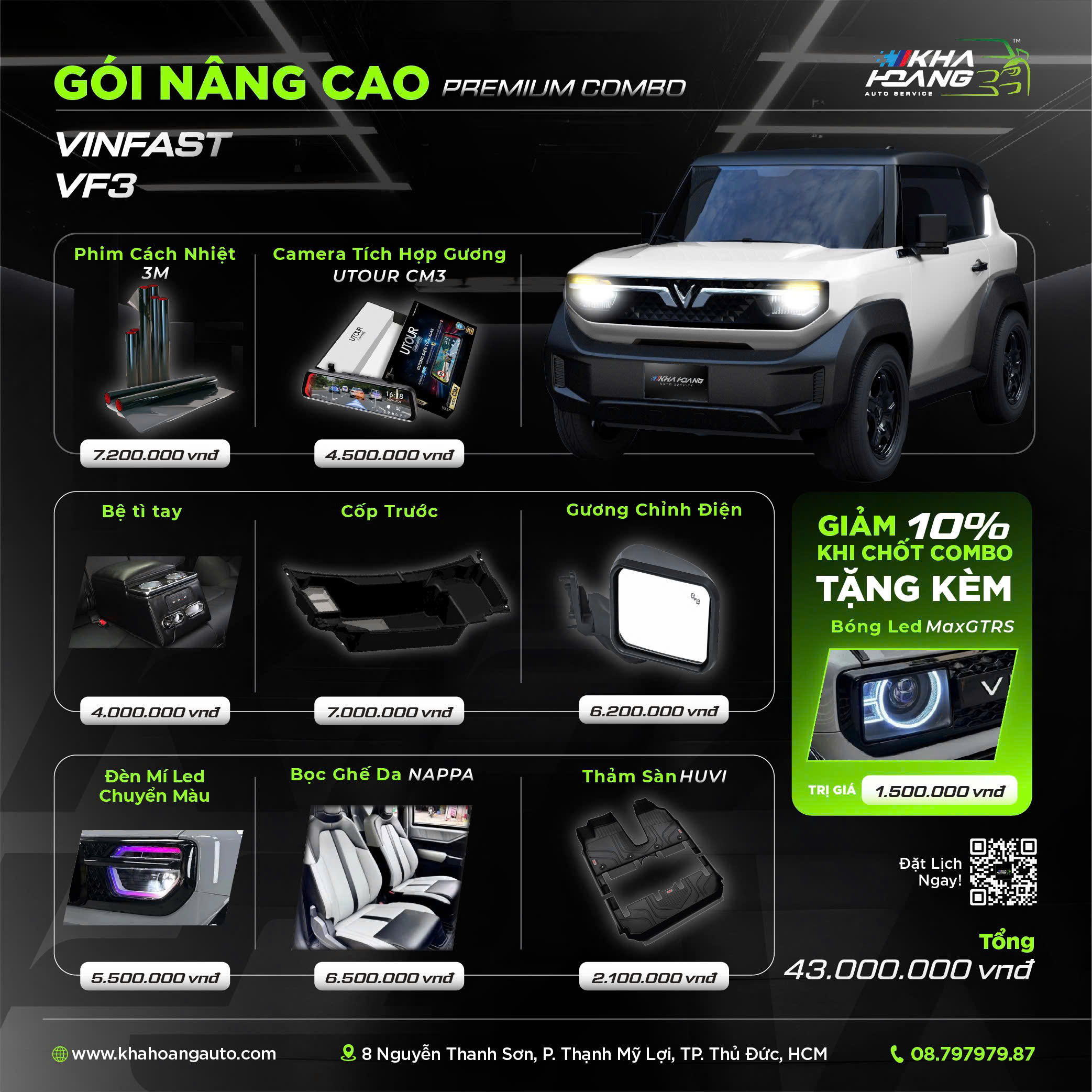 gói độ xe vf3 nâng cao